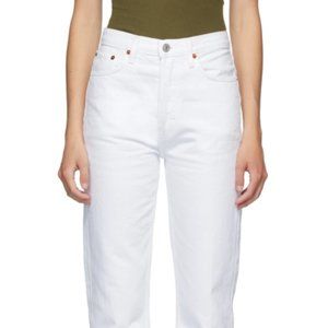 Re/Done Originals High Rise Stove Pipe , White